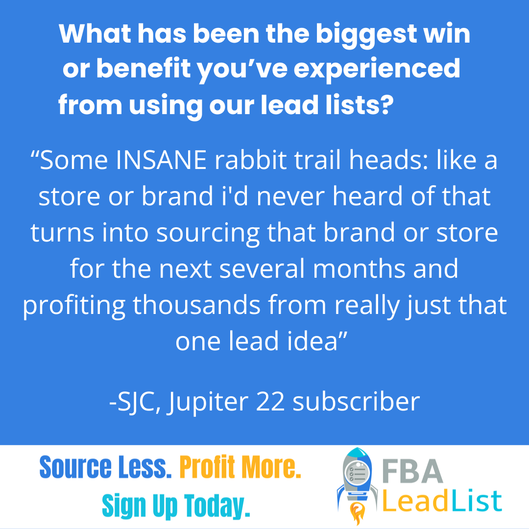 FBA Lead List review of OA leads saying the biggest benefit was the rabbit trials on leads